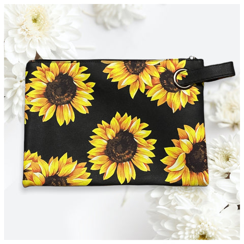 Special~Oh Yes a Must! Leather Sunflower Clutch-Bag