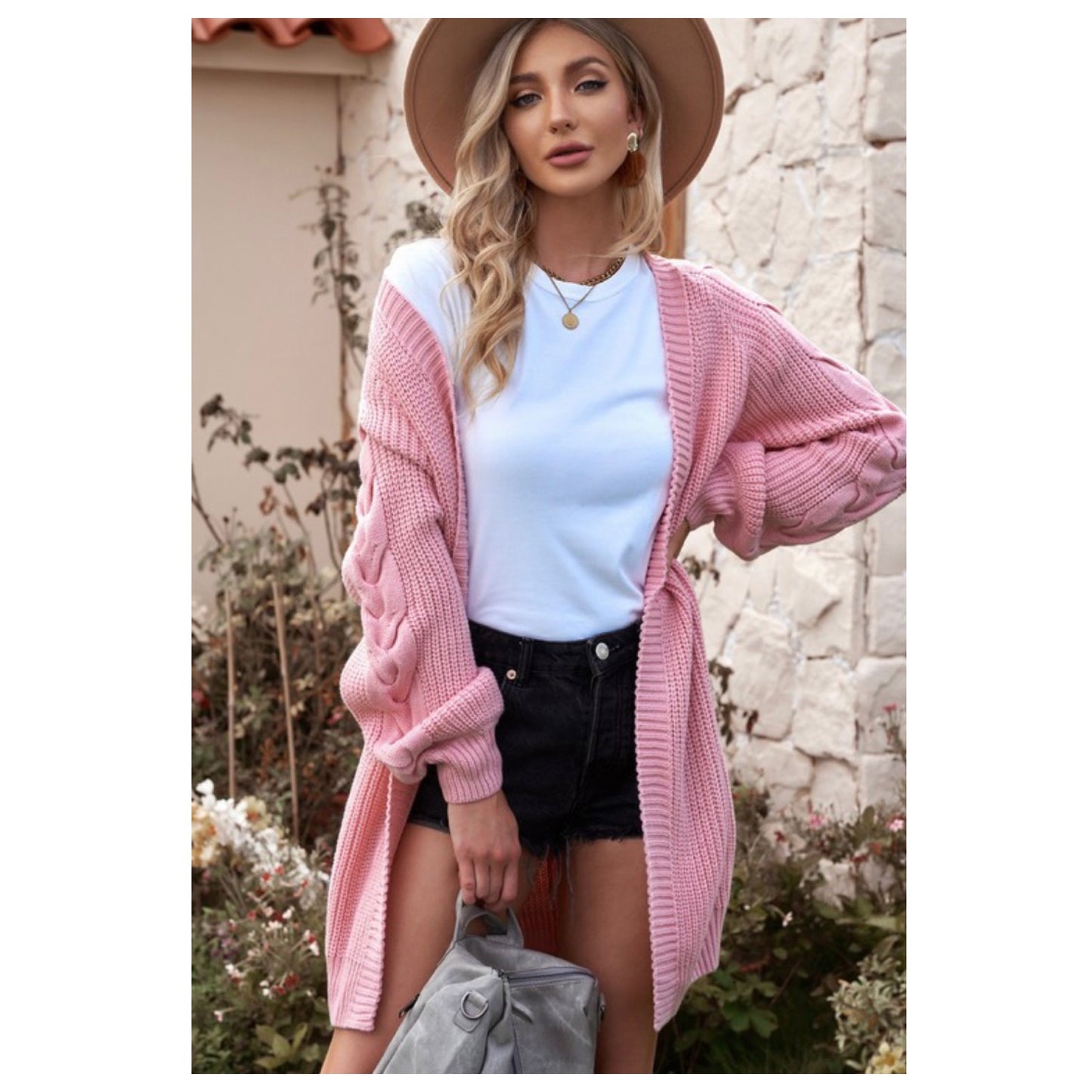 Cozy Open Front Cable Knit Sweater Cardigans-Jacket-Womens