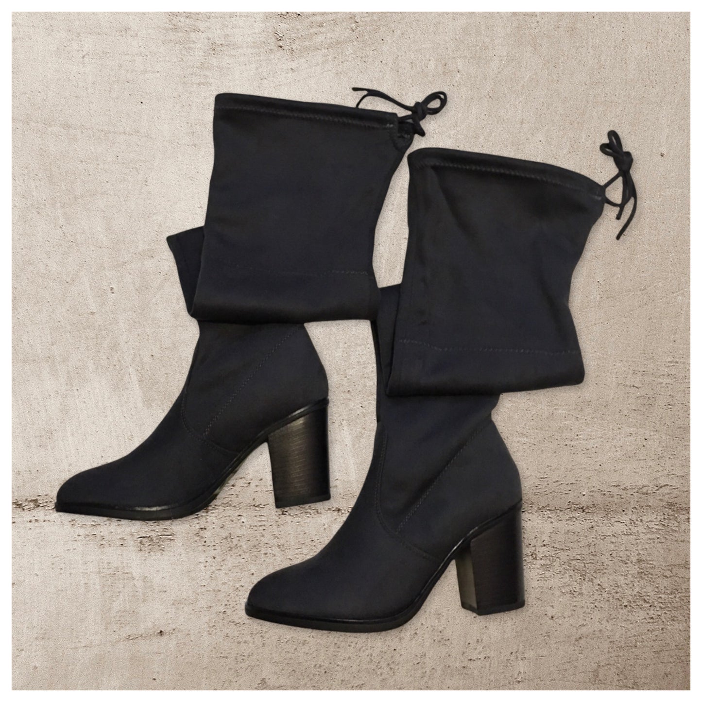 Special Sale! "Sassy Me" Above the Knee Suede Grey Heel Boots