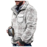 Loving Our Man~Cozy Soft Men’s Gray Plaid Pullover Jacket