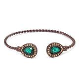 Stunning Vintage Emerald Twist Cuff Bracelet