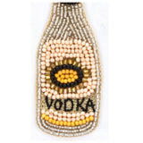 Crazy Unique Beaded Vodka Bottle with Verbiage Earrings