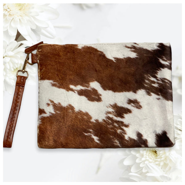 Special~Oh Yes a Must! Brown Cow Print Faux Fur Clutch-Bag
