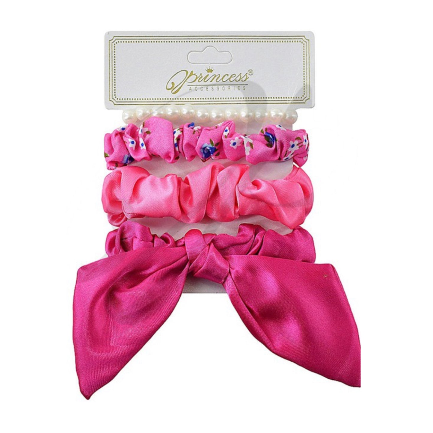 Adorable 4pc Hair Bow, Scrunchy Set - 6 Colors