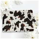 Special~Oh Yes a Must! Black Brown Cow Print Leather Clutch-Bag
