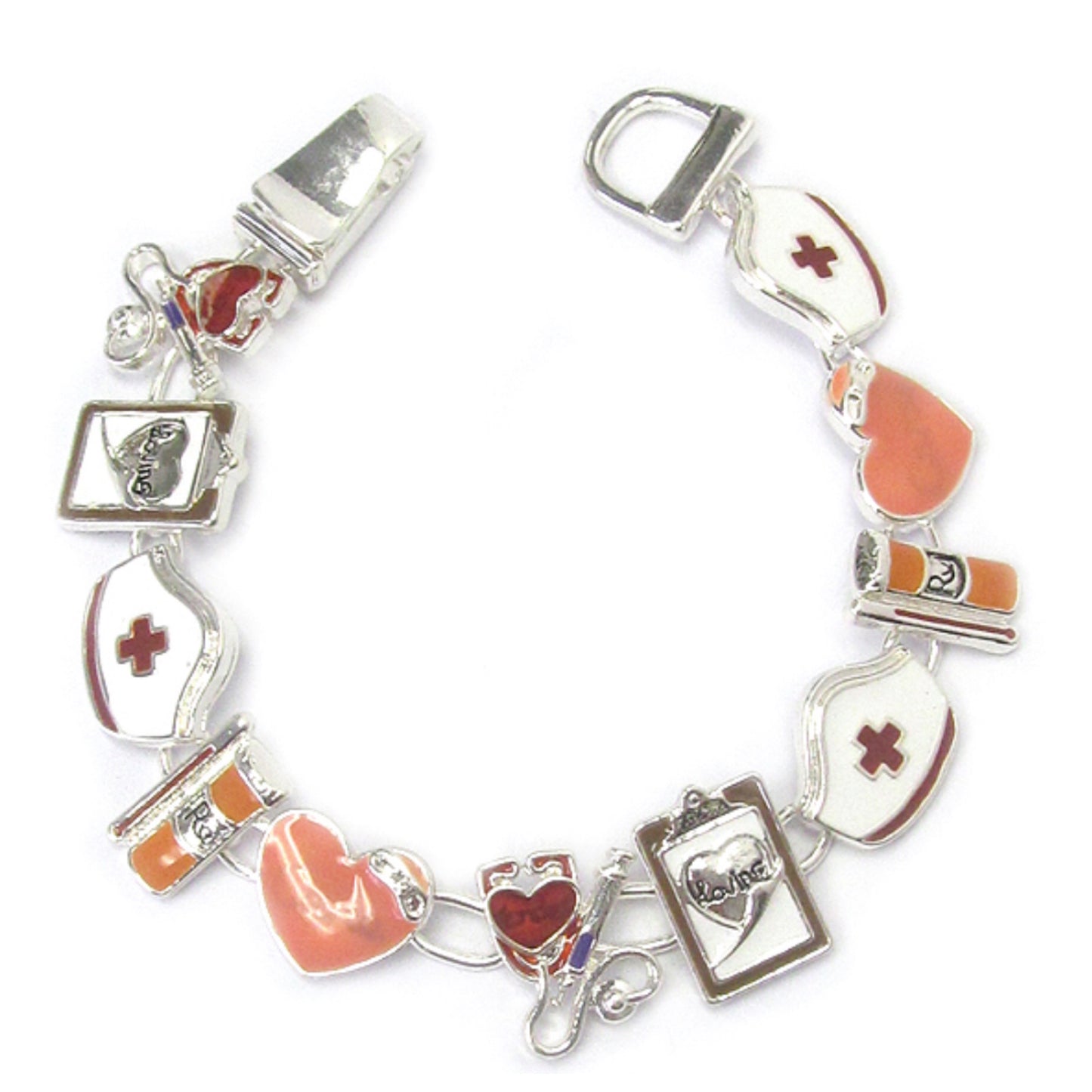 Celebrating a Hero-Nurses Silver Link Bracelet