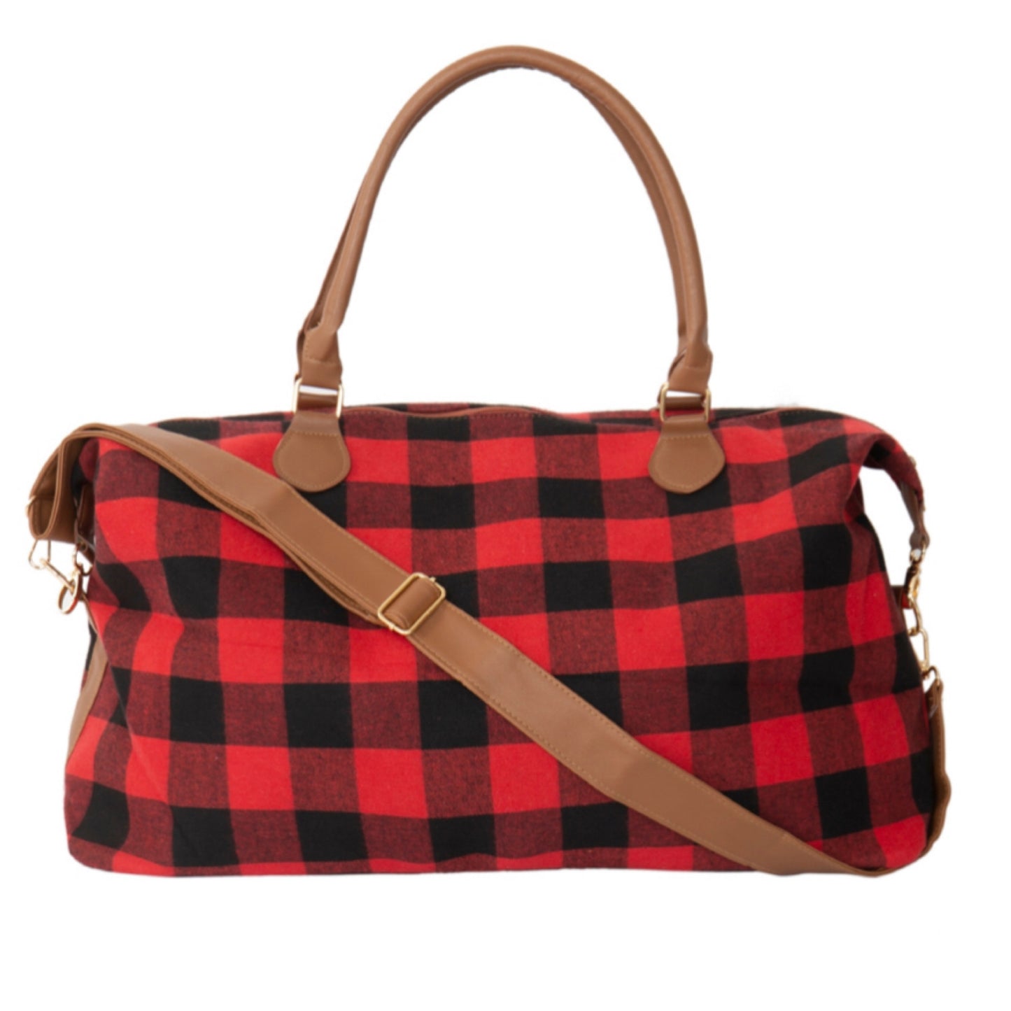 SPECIAL-Gotta Get It! Red Black Buffalo Plaid XL Weekender Bag-Tote Bag-Purse