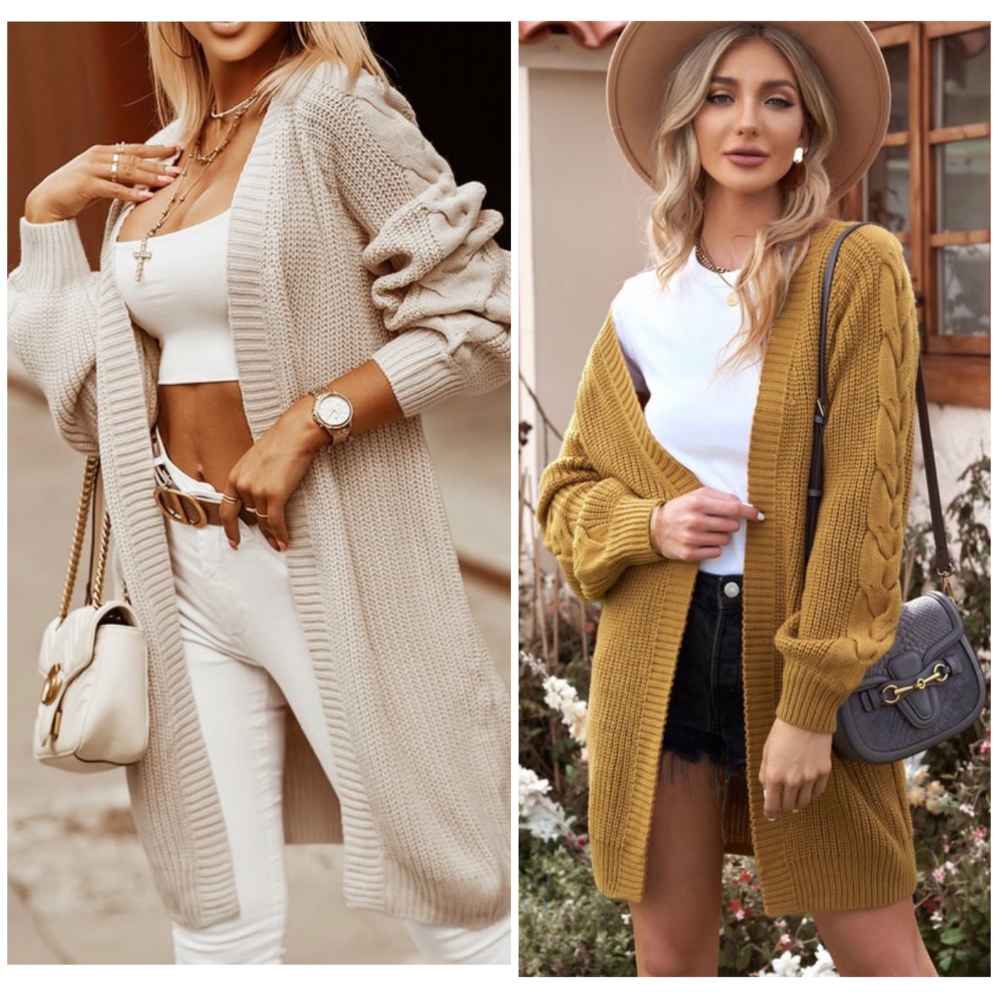 Cozy Open Front Cable Knit Sweater Cardigans-Jacket-Womens