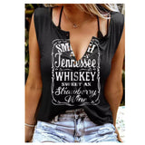 Ashlyn’s Sassy “Smooth as Tennessee Whisky-Sweet as Strawberry Wine” Black Sleeveless Top-Tank