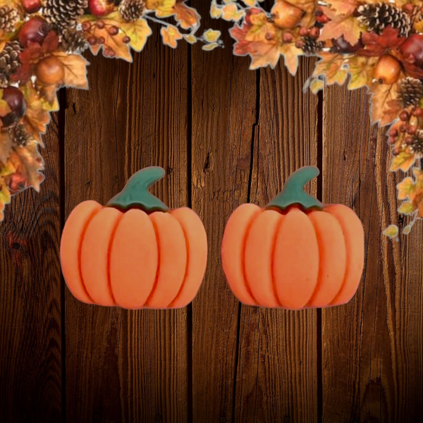 Adorable Dainty Pumpkin Stud Earrings.