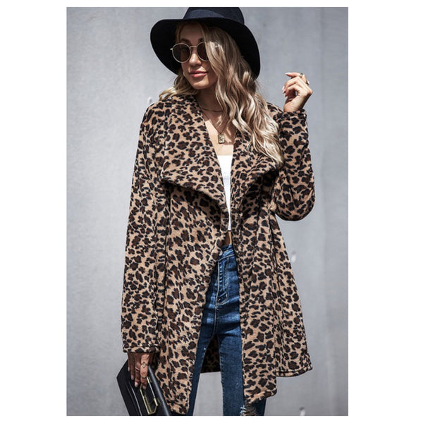 Classy and Sassy Leopard Print Faux Fur Coat
