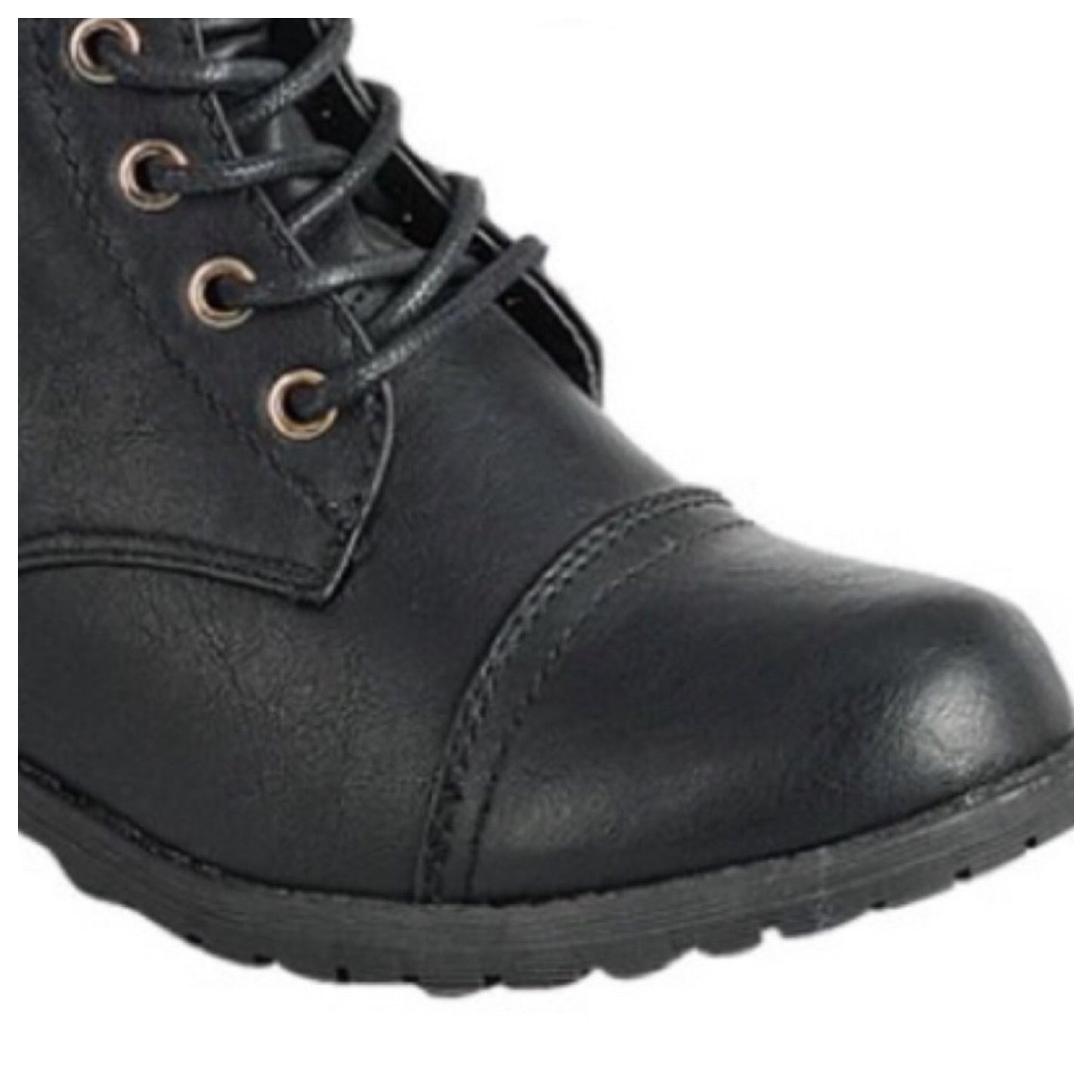 Cozy Cute Pepper Trim Black Combat Boots
