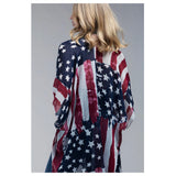 American Pride-Stars and Stripes Watercolor American Flag Kimono