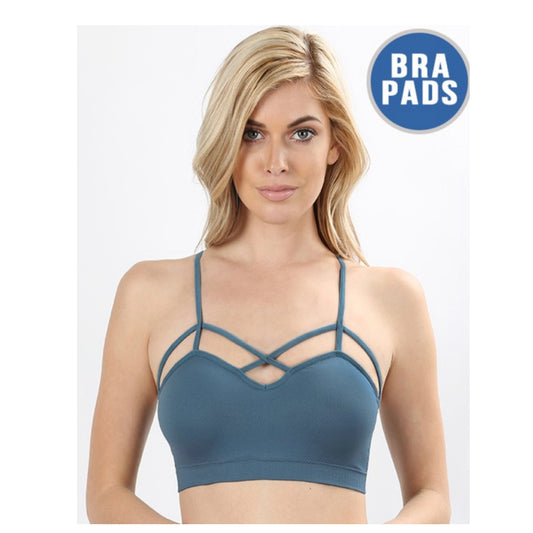 Every Girls Must-Caged Cutout Bralette Bra - Titanium