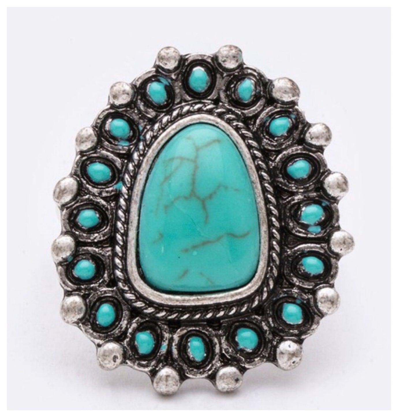 Iconic Turquoise Stone Stretch Ring-Western-Jewelry