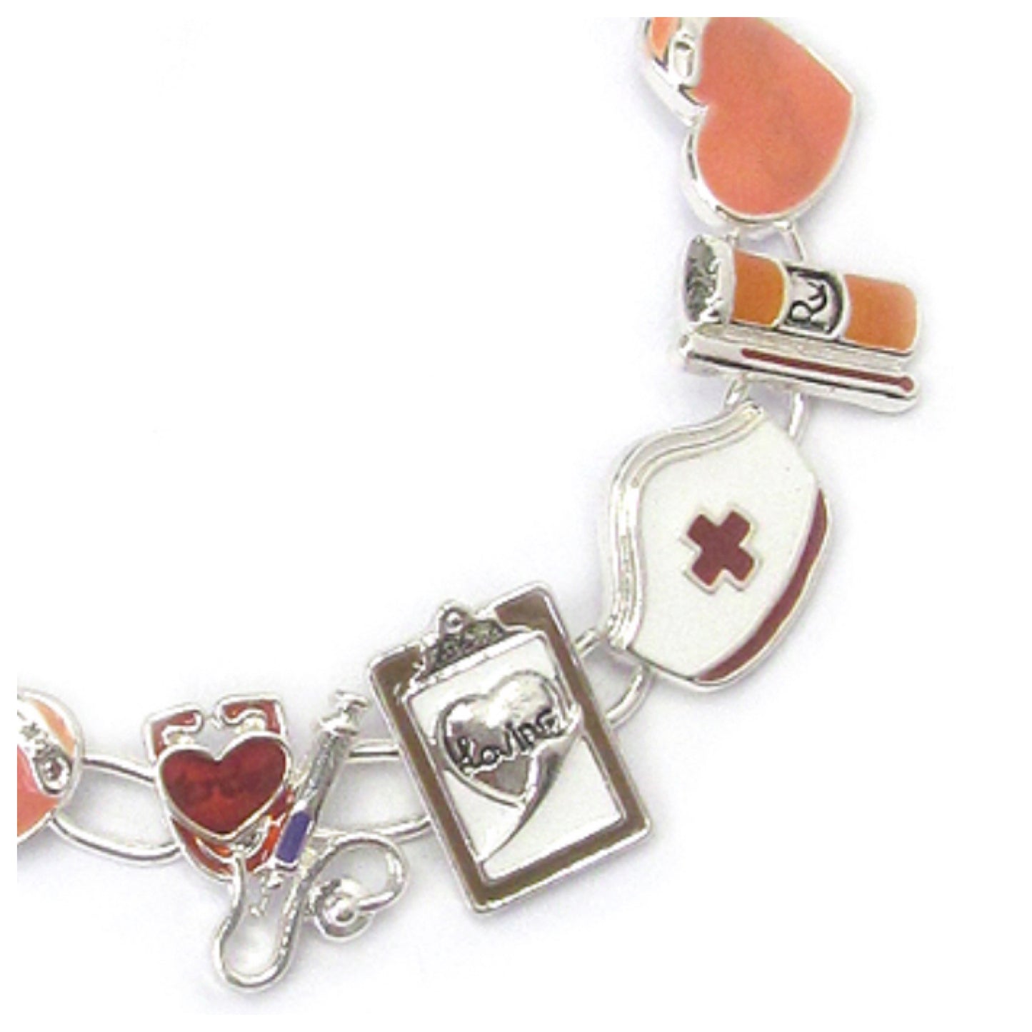Celebrating a Hero-Nurses Silver Link Bracelet