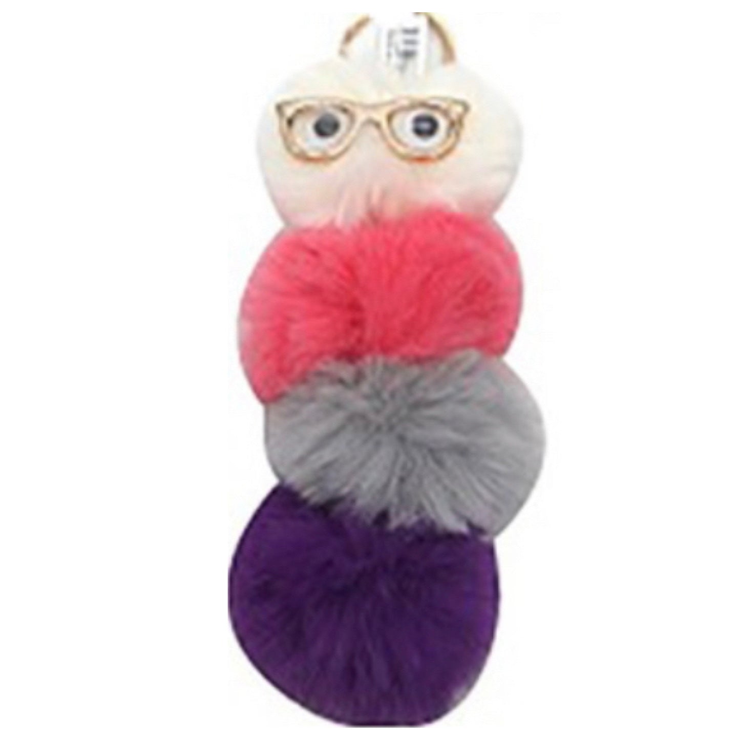 Cute Puffy Puff Bookworm Keychain Purse Charms