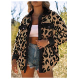 Trendy Pink or Black Trim Leopard Teddy Jacket-Women’s Winter Coat