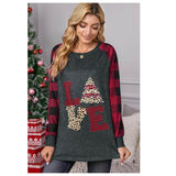 Sale! Holiday Cutie Red Buffalo Plaid Raglan Top with Leopard Love and Tree Verbiage