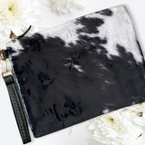 Special~Oh Yes a Must! Black Cow Print Faux Fur Clutch-Bag