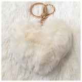 Adorable Fluffy Fluff Heart Keychains-Purse Charms