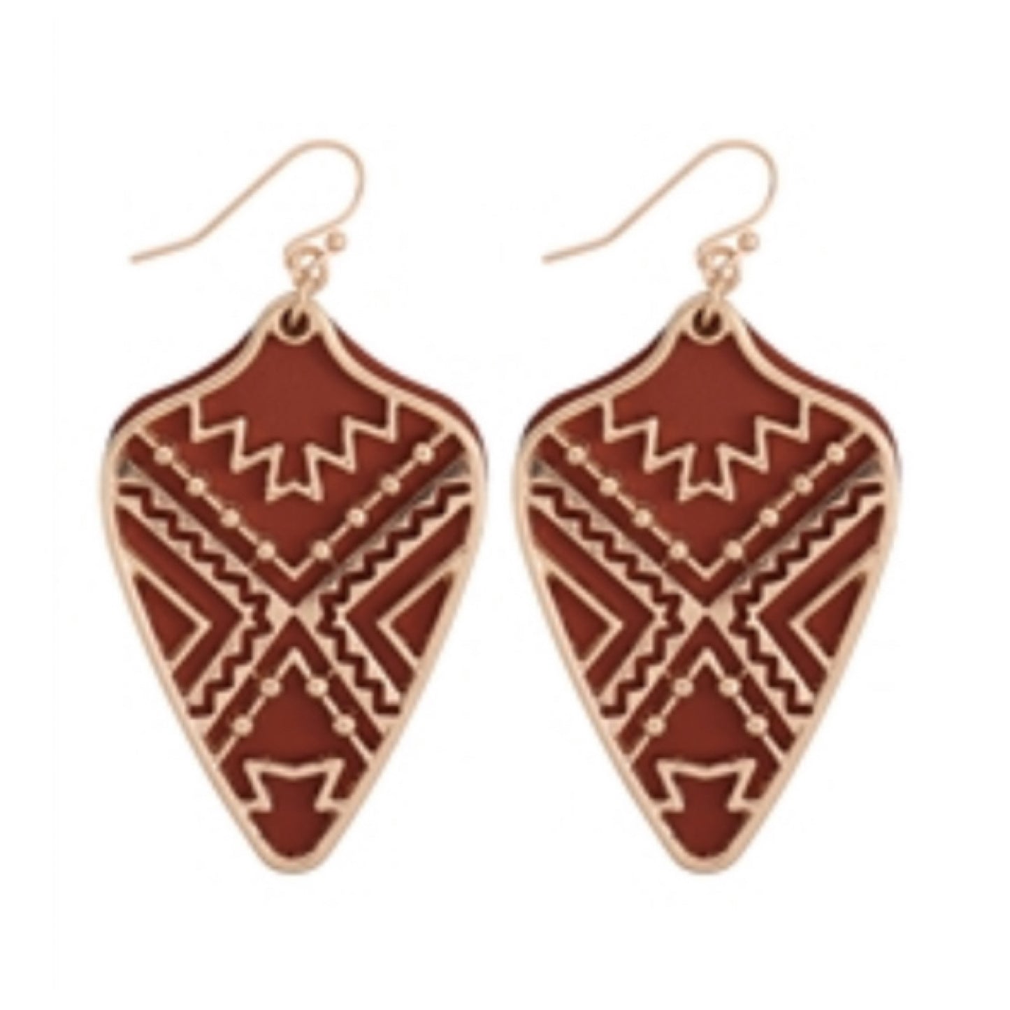 Stunning Leather Arrowhead Dangle Earrings