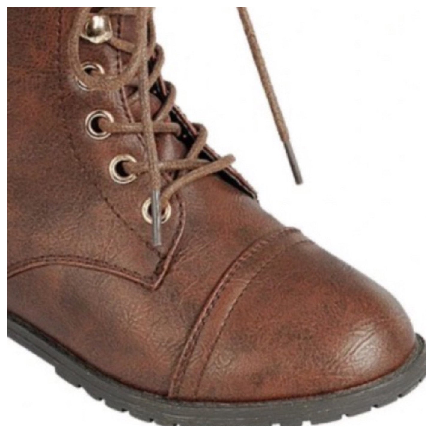 Cozy Cute Pepper Trim Brown Combat Boots