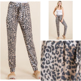 Closeout Ashlyn’s Cozy Kickin’ it in Style Tan Leopard Joggers-Sweatpants-Pants