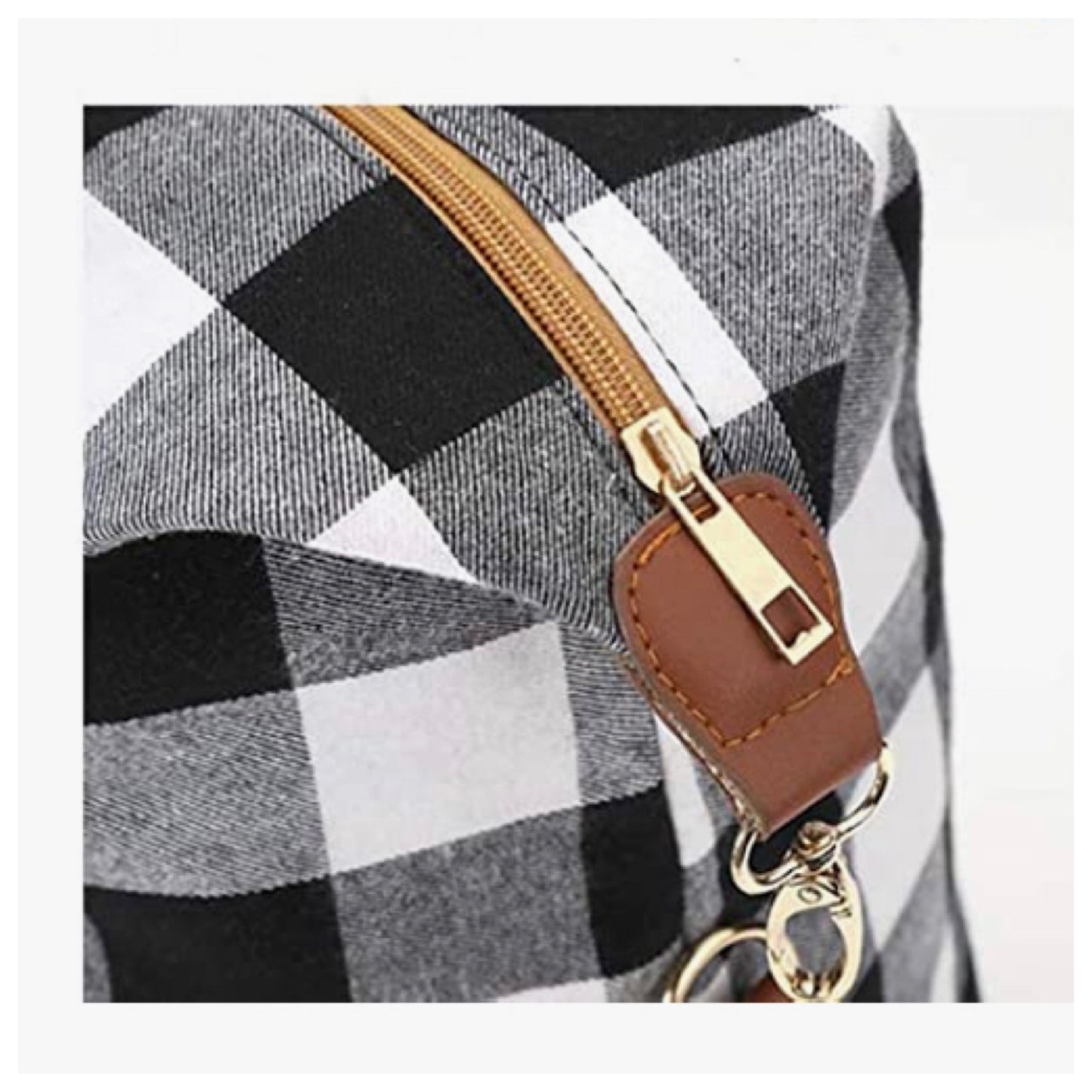 Gotta Get It! Black Buffalo Plaid XL Weekender Bag-Tote Bag-Sling Bag-Purse