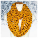 Silky Soft Open Waffle Knit Infinity Scarves-Cowl Scarf
