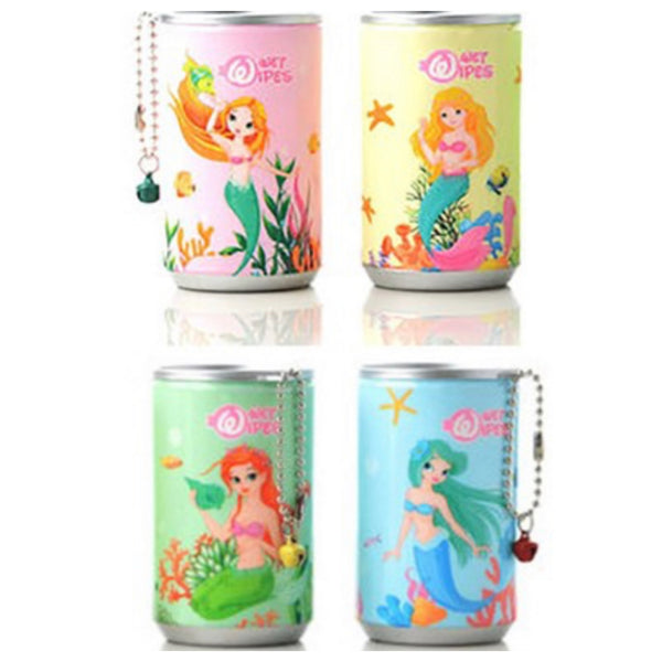 Adorable Mermaid Pop Can Sanitizing Wipes Keychain