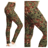 “A Touch of Heaven"  Olive Floral Print Leggings