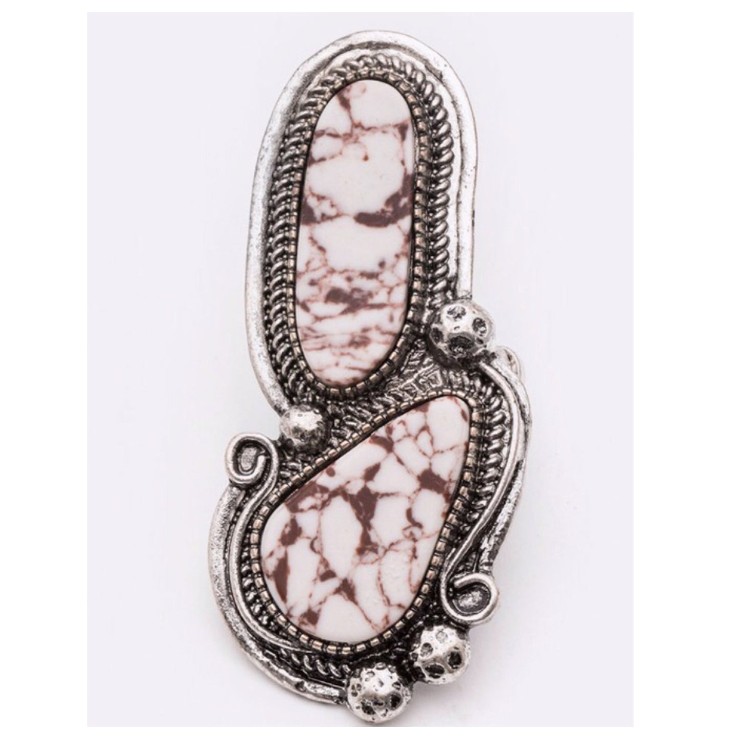 Mixed Shape White Stone Stretch Ring
