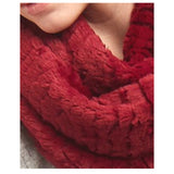 Silky Fluffy Soft Bright Red Faux Fur Infinity Scarf-Warmer-Winter Accessories