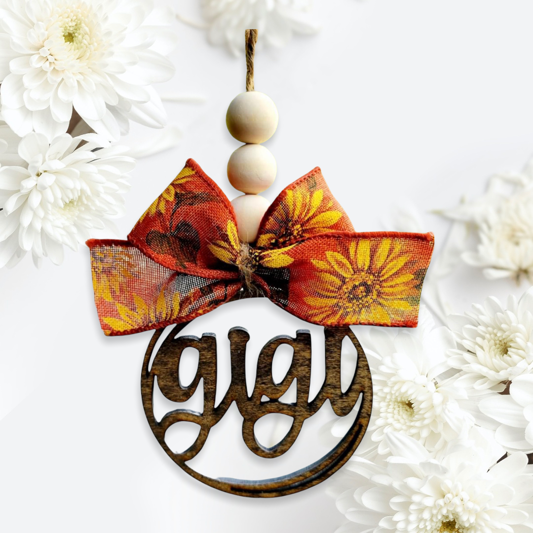 Adorable Laser Cutout Verbiage Car Charm, Tree Ornament