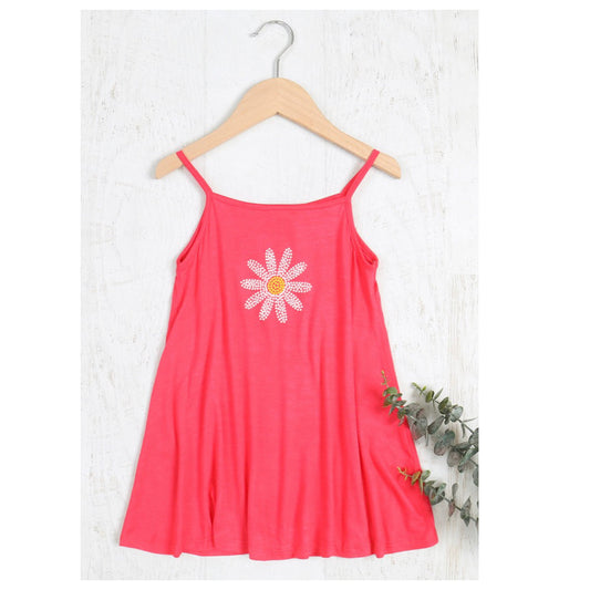 Z. Madison Spaghetti Strap Flower Detail Coral Tank Top