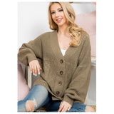 Ashlyn’s Cozy Olive Knit Oversized Sweater Cardigan-Women’s Outerwear