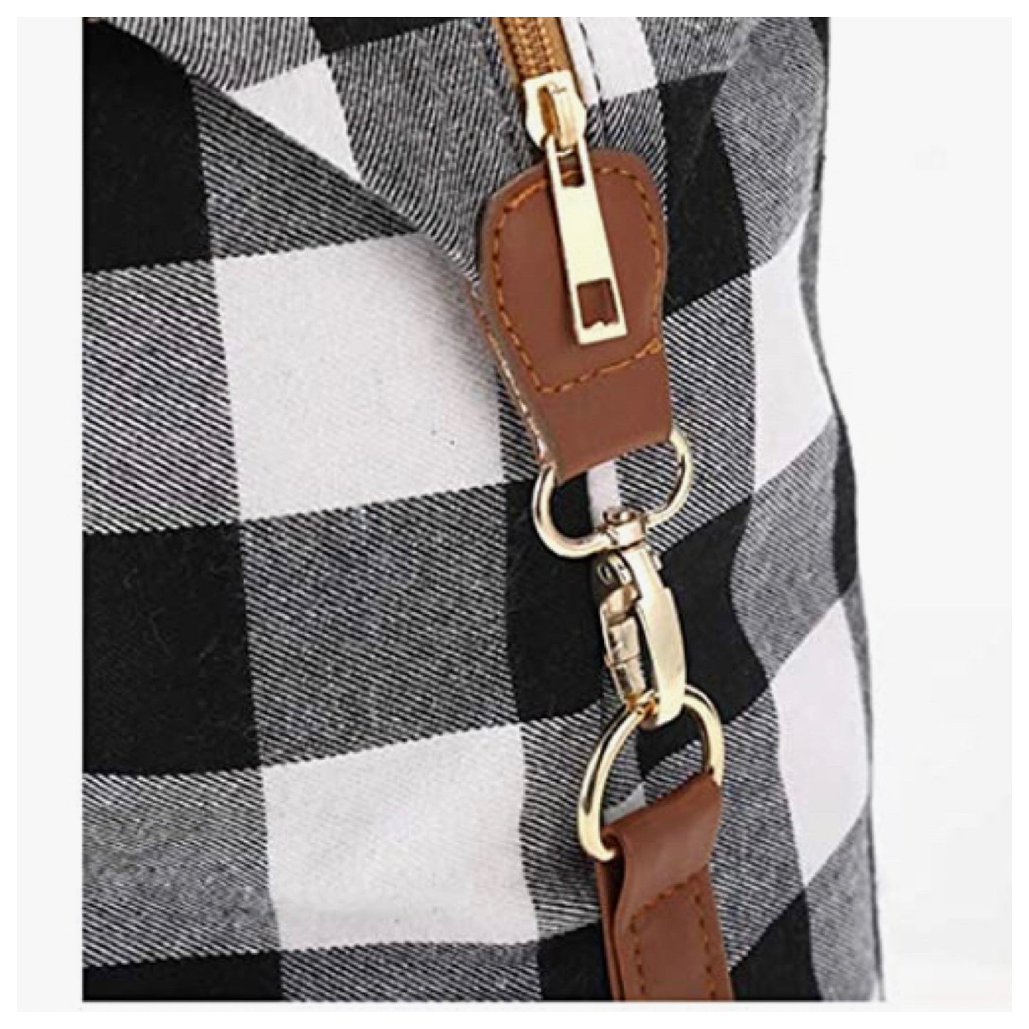 Gotta Get It! Black Buffalo Plaid XL Weekender Bag-Tote Bag-Sling Bag-Purse