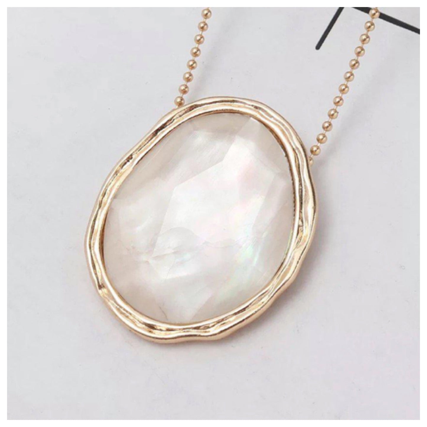 Stunning Puffed Gemstone Gold Necklace