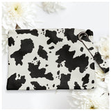 Special ~Oh Yes a Must! Black Cow Print Leather Clutch, Bag