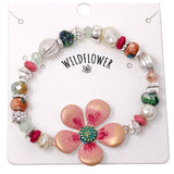 Marbled Bead Mix Pink Wildflower Bracelet