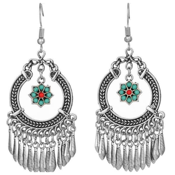 Ashlyn’s Turquoise & Silver Fringe Detail Earrings