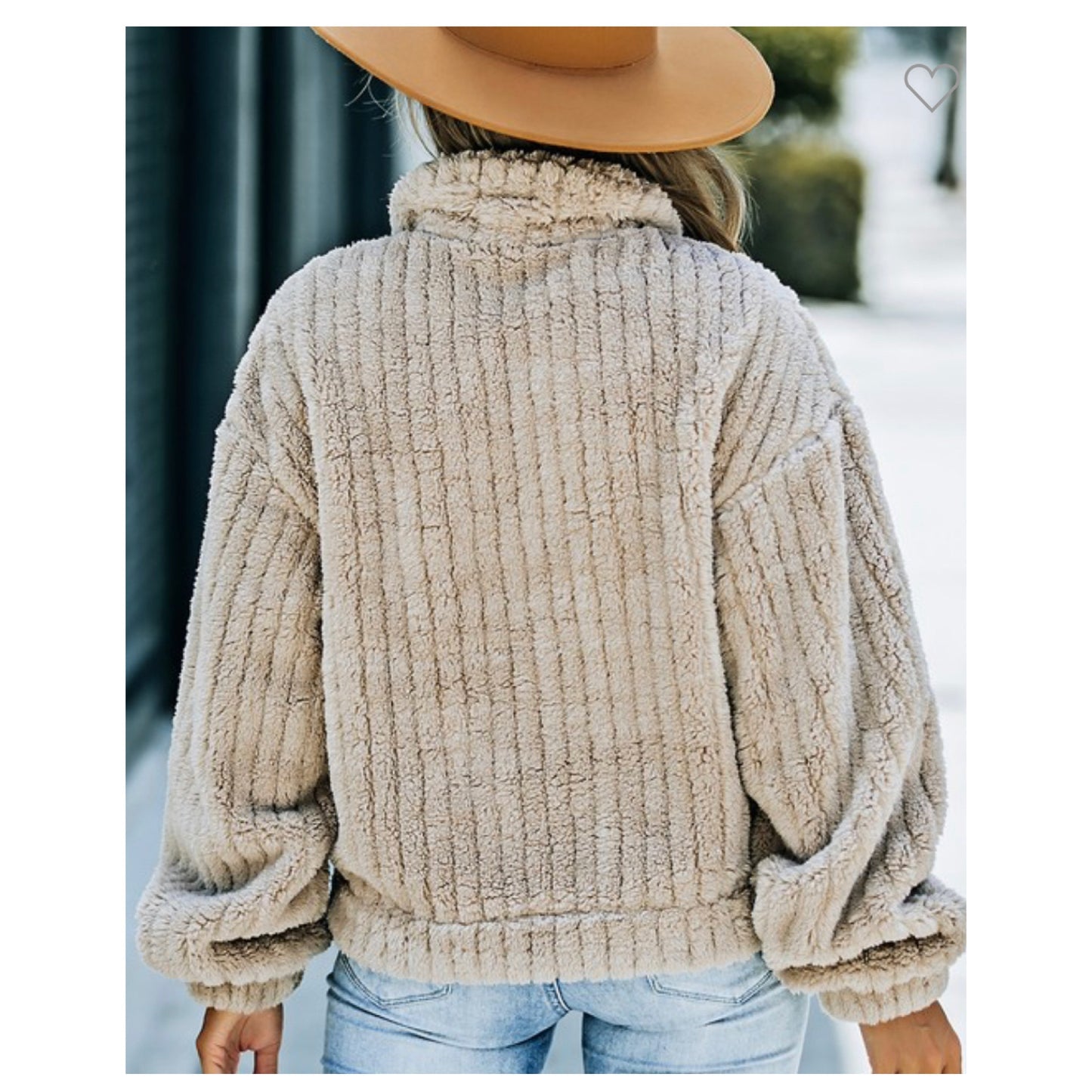 Ashlyn’s Cuddly Soft Plush Khaki Button Up Jacket-Women’s Outerwear