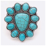Iconic Turquoise Stone Adjustable Ring