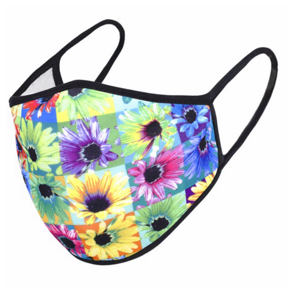Fashion Face Wear-Color Block Daisies Mask