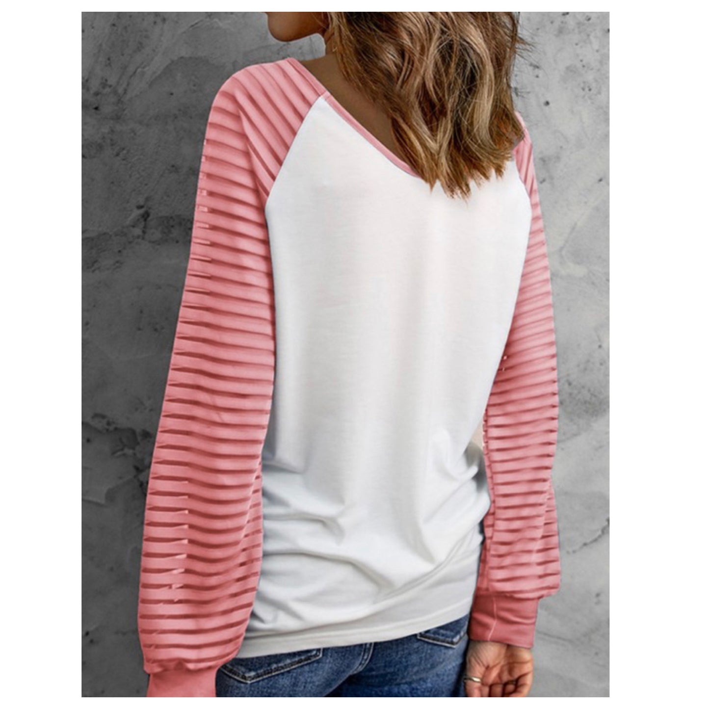 Darling V Neck Triple Leopard Hearts Pink Sleeves Graphic White Top