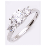 Elegant CZ Crown Setting Engagement Ring