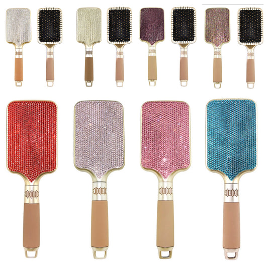 Rhinestone Heather Air Cushion Silicone Handle Brush