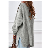 Holiday Special-Sassy and Classy Aya Oversized Knit Gray Sweater-Women’s