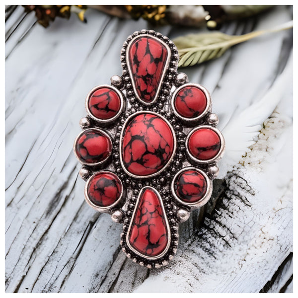 Iconic Red Stone Stretch Ring